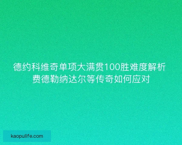 德约科维奇单项大满贯100胜难度解析 费德勒纳达尔等传奇如何应对